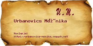 Urbanovics Mónika névjegykártya
