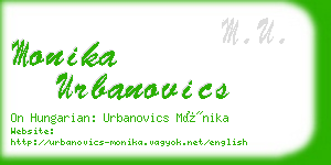 monika urbanovics business card
